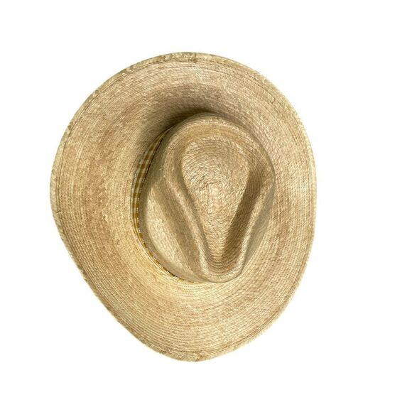 Sunshine Tienda Lidia Palm Hat Mustard Yellow Gingham Band Size M/L - Picture 3 of 12